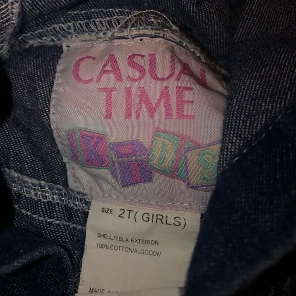 Vintage Casual Time Kids Garden Theme Button Up Snap Jean Jacket Size 2T - Picture 4 of 5